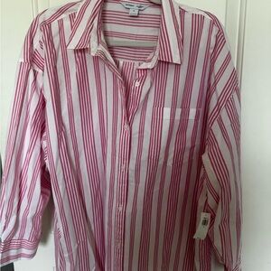 Old Navy Women’s Pink Stripe Button-Up Shirt